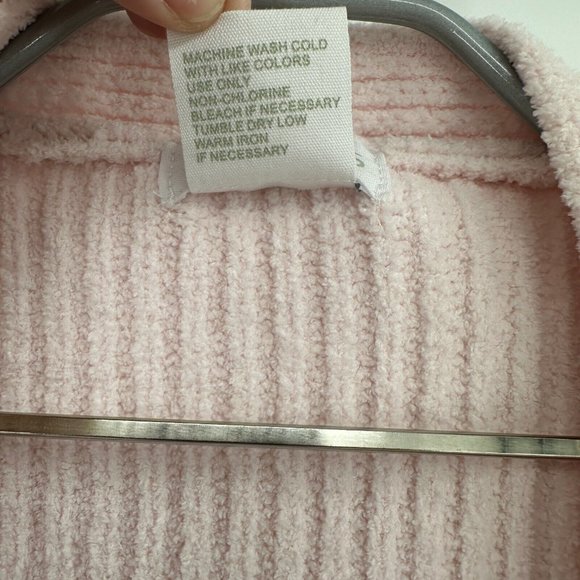 Softies 28" Rib Chenille Kimono Cardigan Sweater sz S/M Blush Pink Open Front - Picture 3 of 6